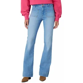 Wrangler Flare Jeans mit High Waist in Hellblau-W31 / L34