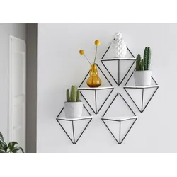 andas Deko-Wandregal »Rauten Rudel«, (Set, 5 St.), Dekoregal, Wanddeko, aus Metall andas schwarz