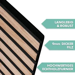 KARAT Akustikpaneel für Angenehme Raumakustik in Holzoptik 118 x 60 cm Red Oak