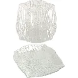 VAN WELL 2er Set St. Tropez Servierplatte Glas quadratisch 28,0 x 28,0 cm - 5410030