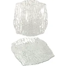 VAN WELL 2er Set St. Tropez Servierplatte Glas quadratisch 28,0 x 28,0 cm - 5410030