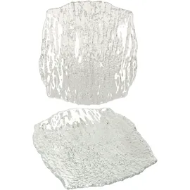 VAN WELL 2er Set St. Tropez Servierplatte Glas quadratisch 28,0 x 28,0 cm - 5410030