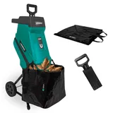 VONROC Häcksler 2500W - für Äste bis Ø45mm - inkl 45L Auffangsack & Schiebestock