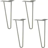 Wagner Möbelbeine HAIRPIN LEGS Retro 4tlg. Set - 12 x 12 x 40 cm, Stahl, vintage, Bein schräg&Anschraubplatte - 12824704