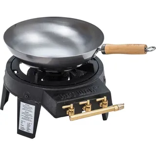 HOT WOK 12 kW Profi-Gasbrenner mit Wok, Schlauch und Regler