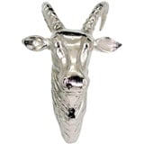 Lesli Living Wanddekoobjekt Deko Steinbock Geweih Kopf Wanddeko Aluminium silber 36 x 23 cm silberfarben