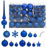 vidaXL 111-tlg. Weihnachtskugel-Set Blau Polystyrol