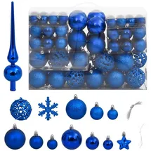 vidaXL 111-tlg. Weihnachtskugel-Set Blau Polystyrol