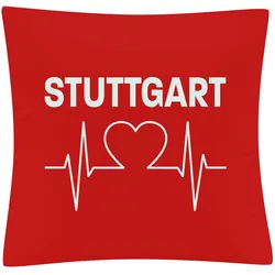 multifanshop Kissenbezug - Stuttgart - Herzschlag - Druck weiß - Kissen