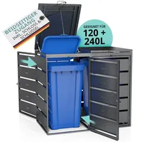 Lawa Mülltonnenbox Metall verzinkt 2x240L / 2x 120l Deckel