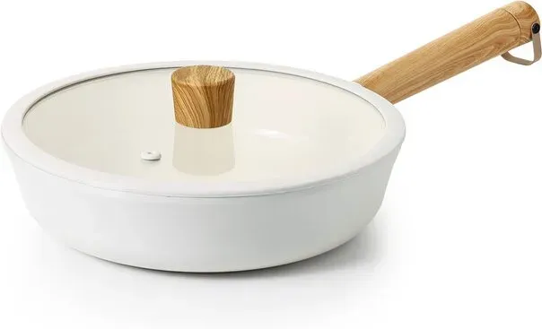 SENSARTE Bratpfanne 24 cm (9,4 Zoll) mit Deckel, Keramikbeschichtung, Induktionsgeeignet, Gasgeeignet, Wokpfanne, für alle Herdarten geeignet, Antihaftbeschichtung, PFOA-frei