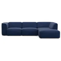 RAUM.ID Ecksofa Merid jederzeit durch Module erweiterbar L-Form" 295x70x162 cm Samtcord, Ottomane rechts, blau