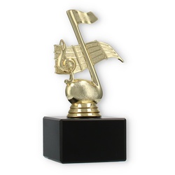 Pokal Kunststofffigur Note gold auf schwarzem Marmorsockel 14,3cm