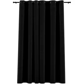 vidaXL Verdunkelungsvorhang Ösen 290 x 245 cm schwarz Leinenoptik