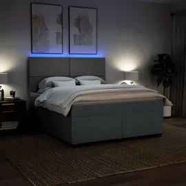vidaXL Boxspringbett 180 x 200 cm Dunkelgrau