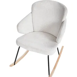Beliani Schaukelsessel VIKEN Polyester 66 x 87 x 74 cm Cremeweiß/Braun
