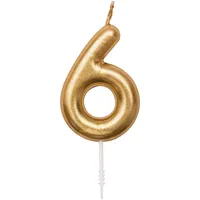 Rico Design Zahlenkerze 6, Gold