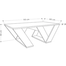 Decortie Pipra Grau Eiche 110 x 60 x 40 cm