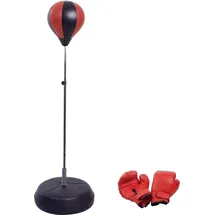 Homcom Punchingball Set Standbox Training Set, 125/131/138/145cm höhenverstellbar 125-145cm Handschuhe Pumpe Profi & Anfänger