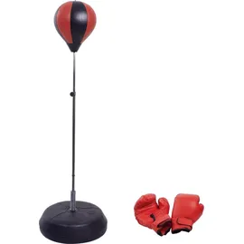 Homcom Punchingball Set Standbox Training Set, 125/131/138/145cm höhenverstellbar 125-145cm Handschuhe Pumpe Profi & Anfänger