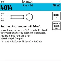 Industrial Quality Supplies Sechskantschraube ISO 4014 M10 x 70 100 Stück