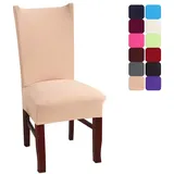 Chickwin Chickw1 Stuhlhussen 2/4/6/10 Stück Einfarbig, Modern Elastischer Stuhlbezug Abnehmbare Waschbar Für Hochzeit, Hotel, Bankett, Partys Deko Universal Grau Stuhlhussen (10 Stück,Beige)