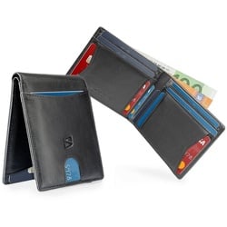 SERASAR Geldbörse Wallet "Clever" ohne Münzfach (1-tlg), inkl. RFID-Schutz mit Geschenkbox ohne Münzfach schwarz