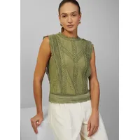 S.Oliver Ärmellose Bluse aus Spitze, 46
