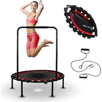 Mobiclinic Fitness Trampolin rund zusammenklappbar max. 150 kg verstellbare Armlehne 101 cm schwarz NO SIZE