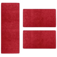 Hochflor-Bettumrandung Sphinx, 11 Farben, Teppichläufer, ideal im Schlafzimmer casa pura, Höhe 9 mm, (3-tlg), Shaggy rot