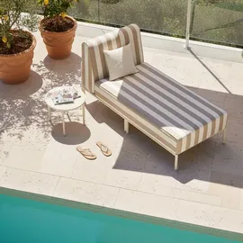 Oviala Gestreifte Chaiselongue modulare Gartenmöbel beige