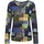 GOLDNER Kurzgröße: Langarm Viskose-Shirt mit V-Ausschnitt", in marine gemustert), | Gr.: 23,