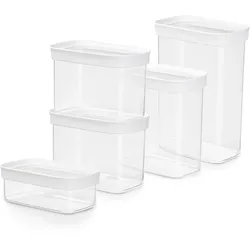 Emsa Vorratsdose »N11428 Optima«, (Set, 5 tlg.), rechteckig, sicher, hygienisch, unbedenklich, platzeffizient Emsa transparent
