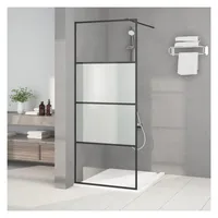 vidaXL Duschwand für Walk-In Dusche Schwarz 80x195 cm ESG Halbmattiert