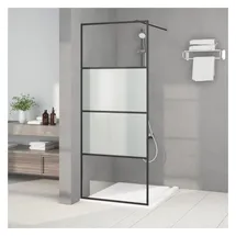 vidaXL Duschwand für Walk-In Dusche Schwarz 80x195 cm ESG Halbmattiert