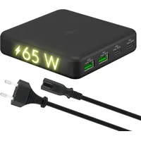 goobay Multiport 4-Fach Tischladegerät (65 W) schwarz