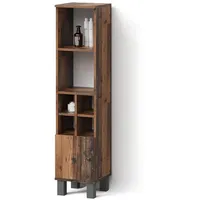 Livinity® Midischrank, Wildeiche, Wildeiche, 7 Fächer, Quadratisch, 30x130.6x30 cm,