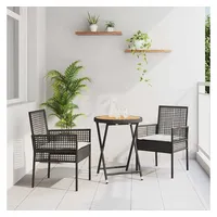 vidaXL Bistroset 3-tlg. Schwarz