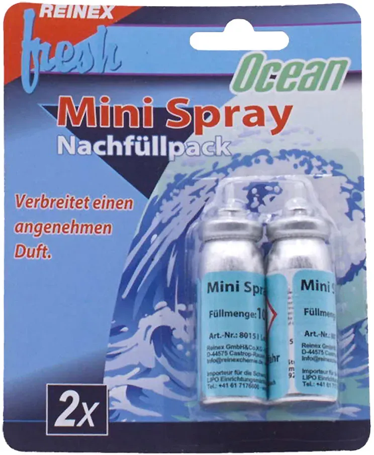 Reinex fresh Mini Spray Nachfüllpack Duftkartuschen für Mini Spray Duftspender Ocean