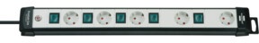 Premium-Line Technik Steckdosenleiste 5-fach schwarz/lichtgrau 3m H05VV-F 3G1,5 einzeln schaltbar spezielle Steckdosenanordnung für Netzgeräte
