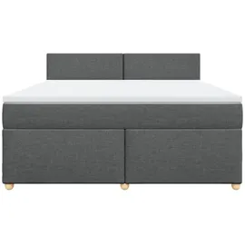 vidaXL Boxspringbett 180 x 200 cm Dunkelgrau