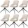 Mendler 6er-Set Esszimmerstuhl HWC-N73, Küchenstuhl, drehbar Auto-Return, Stoff/Textil Boucle (540g/m2) creme