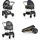 Cangaroo Kinderwagen 2 in 1 Hydra Babywanne Sportsitz Fußabdeckung Moskitonetz schwarz