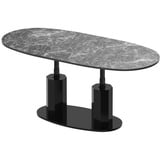 designimpex Couchtisch Design HBL-111 stufenlos höhenverstellbar ausziehbar oval schwarz