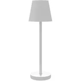Homcom Tischlampe Aufladbar mit 3 Lichtfarben Tragbar Touch-Schalter Metall Weiß
