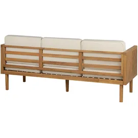 Beliani Gartensofa 3-Sitzer 200 x 80 x 75 cm Hellbraun