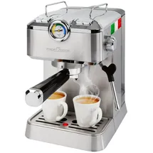 Proficook PC-ES-KA 1267 silber mit 2 Siebträgern und Dampfdüse