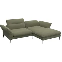 flexlux Ecksofa Salino, Funktionssofa mit Recamiere, Relaxsofa, Ecksofa, Sofa mit Arm- und Kopfteil-Verstellungen, Kaltschaum & Stahl-Wellen grün