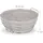 Relaxdays Brotkorb Metall, mit Stoffeinsatz, rund, Frühstückskorb für Brot & Brötchen, Ø 23 cm, grau