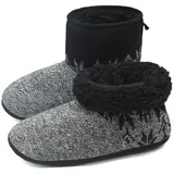COFACE Hüttenschuhe Herren Warm Winter Hausschuhe Herren Plüsch Flauschig Gefütterte Hausstiefel Männer Haussocken Filz Pantoffeln - 48 EU
